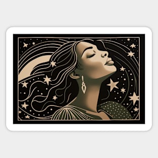 African American Woman Celestial Dream Sticker